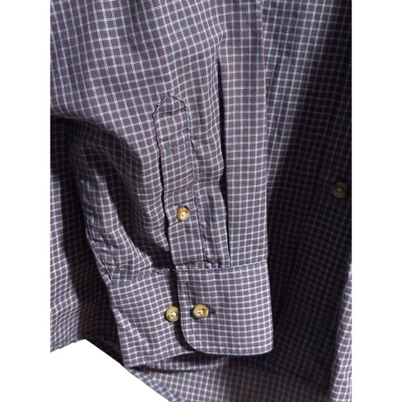 Wrangler RIATA Mens XXL Burgundy Navy White Checkered Pattern Plaid Button Up - Picture 7 of 8